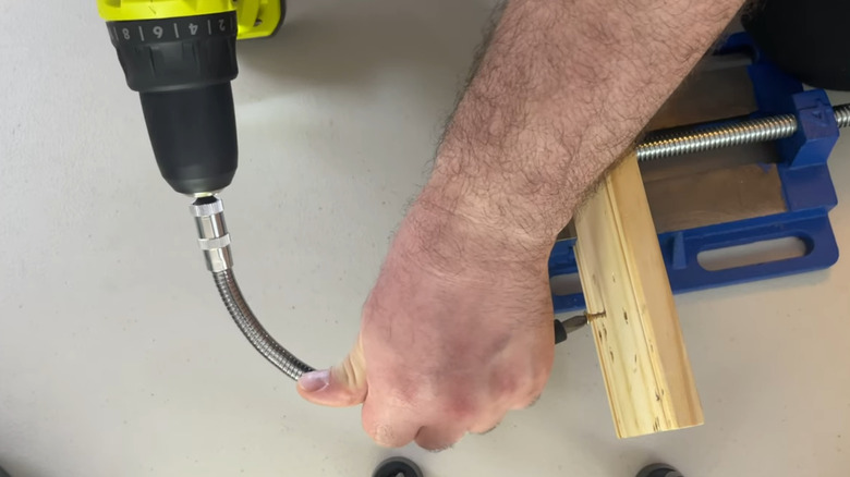Using a Ryobi drill with a Flexible Shaft Bit Holder