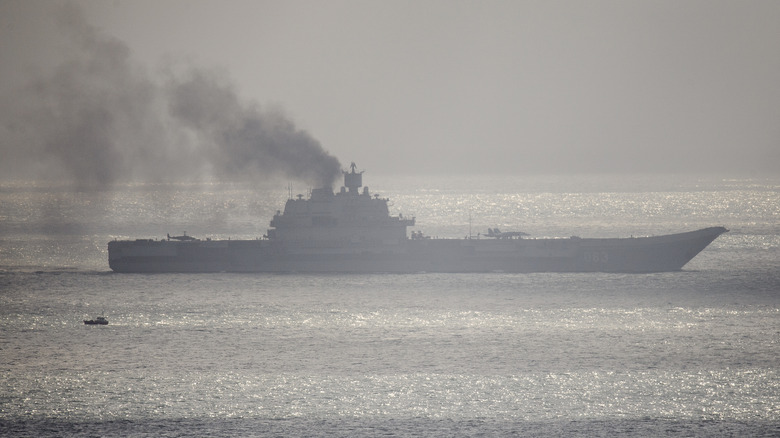 Admiral Kuznetsov aircraft carrier at sea