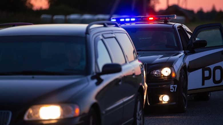 Police officer stops motorist's vehicle