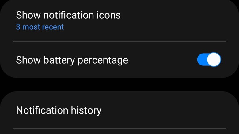 Samsung settings screenshot