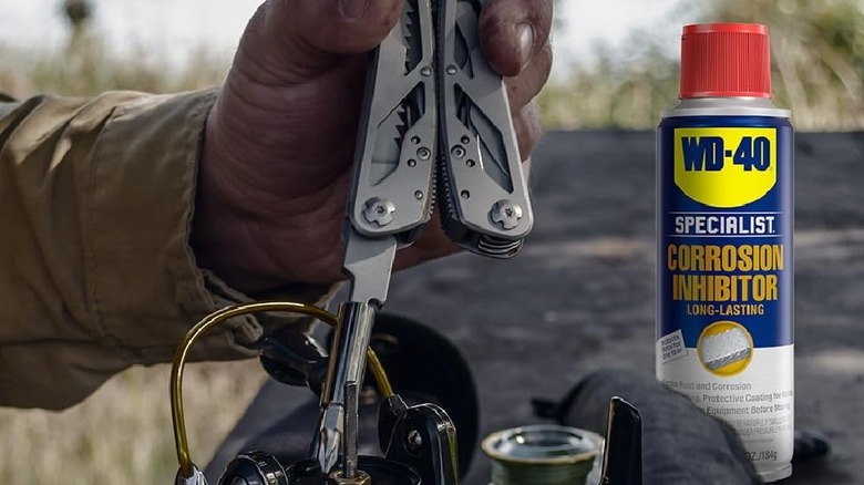 tool next to WD-40 Specialist Corrosion Inhibitor