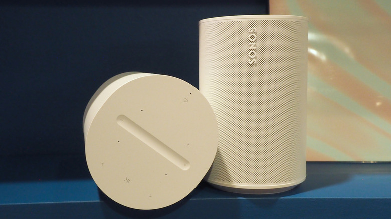 Sonos Era 100 speakers upright sideways