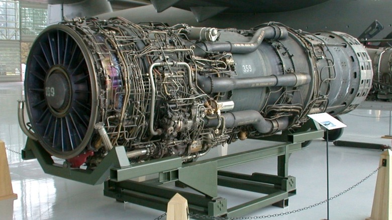 Pratt & Whitney J58 engine on display.