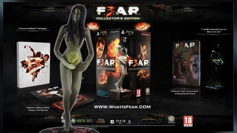 FEAR 3's pregnant Alma statue
