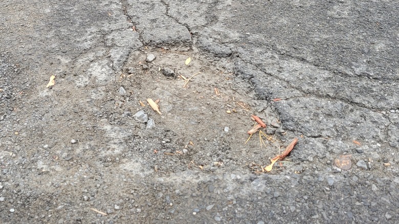 Road with potholes