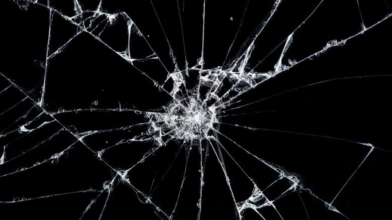 Broken glass electronic screen