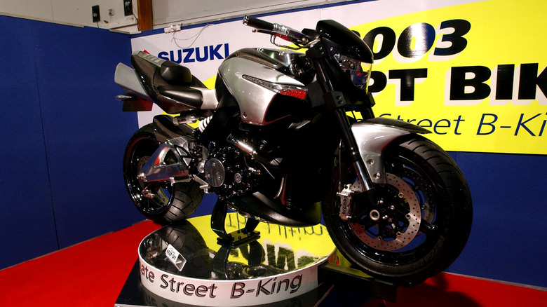 Suzuki B-King motorcycle showroom display