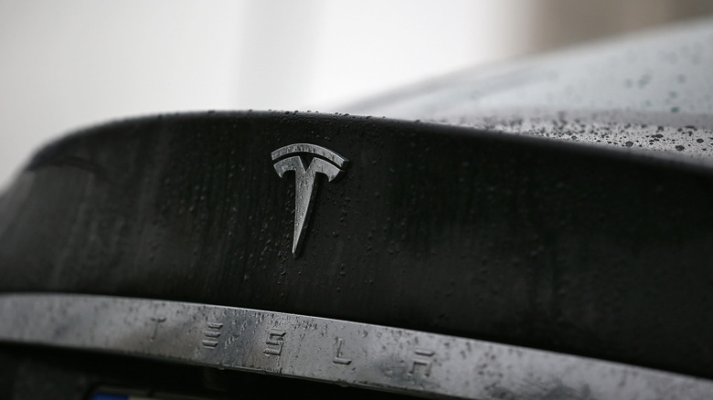 Tesla logo truck EV