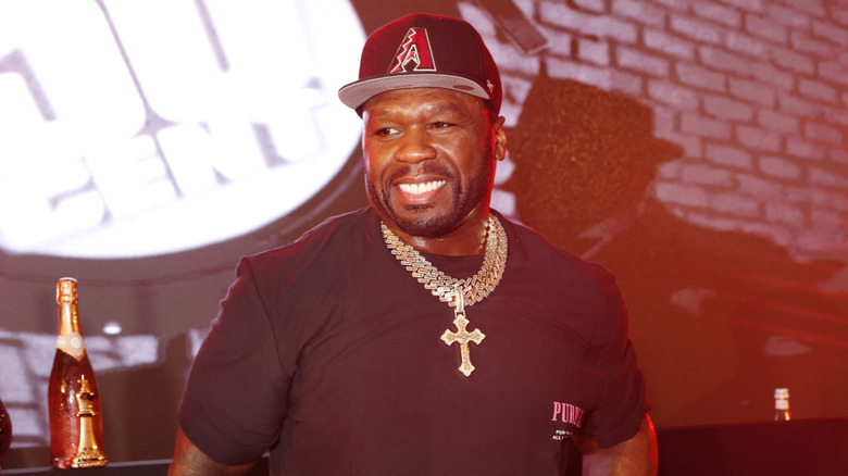 50 Cent performing on stage