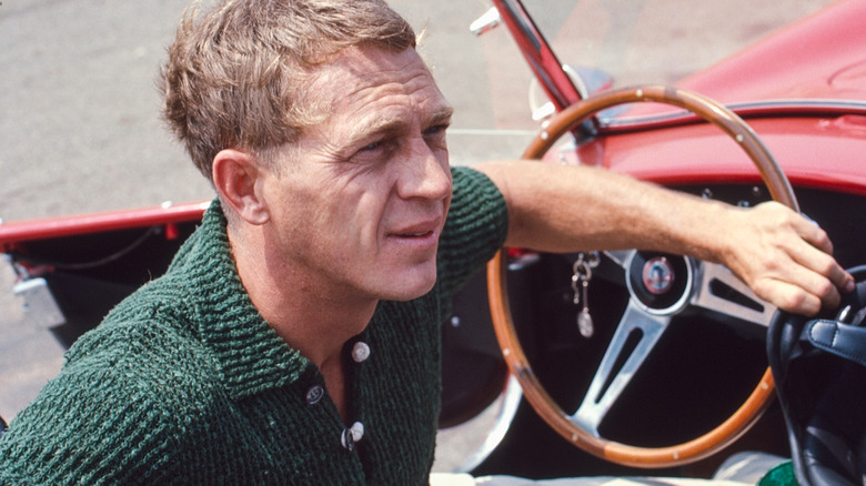 Steve McQueen in car