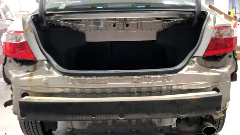 Camry with bumper removed