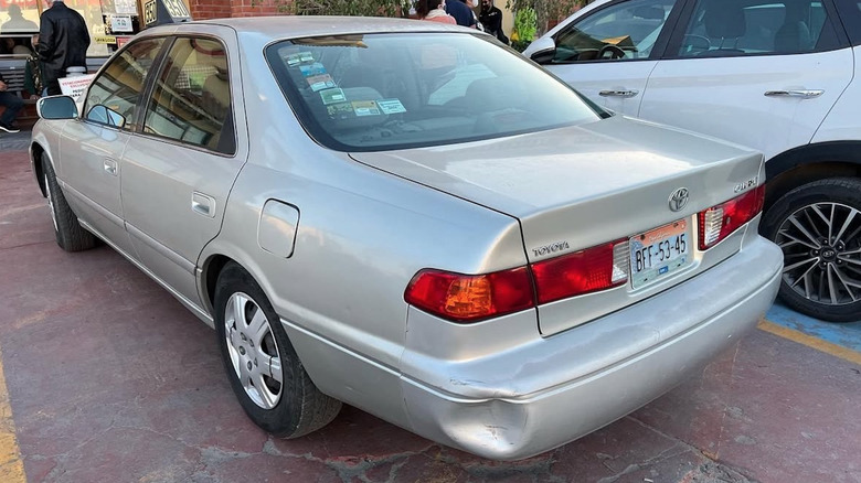 Dented Toyota Camry bumper