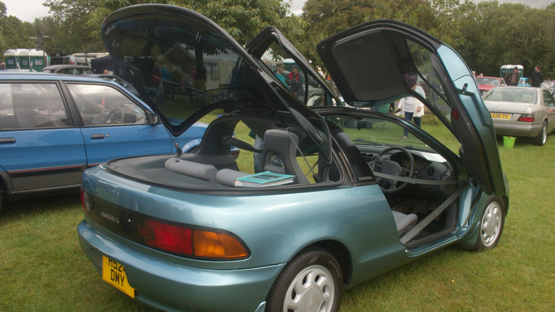 Toyota Sera with doors and rear hatch open