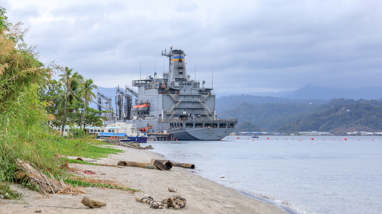 fleet replenishment oiler of the United States Navy at the former US Naval Base in Subic Bay