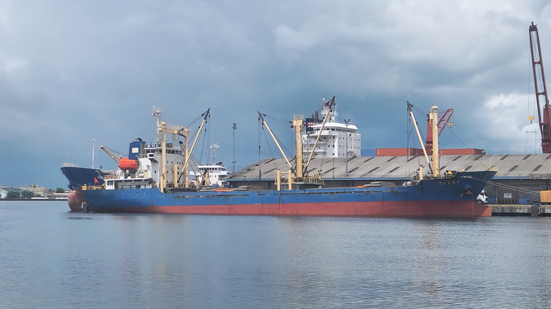 Ships in the port at the Subic Bay Freeport Zone, a former American Navy Base.