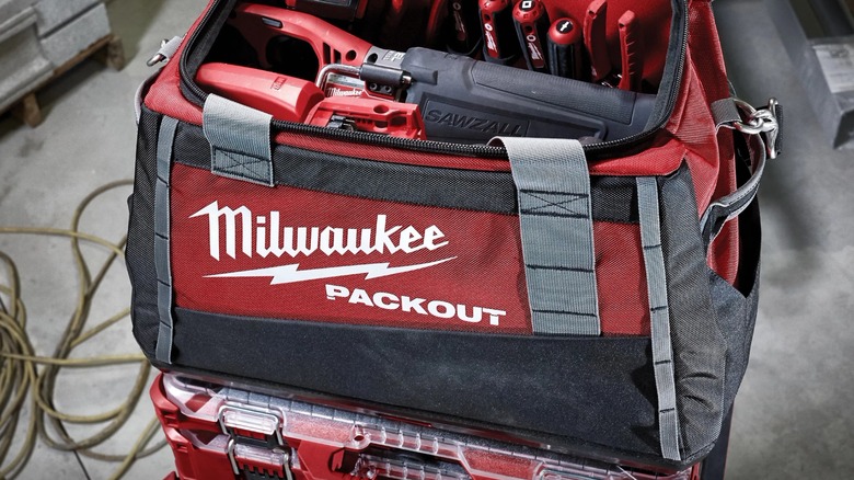 The Packout tool bag on Packout stack.