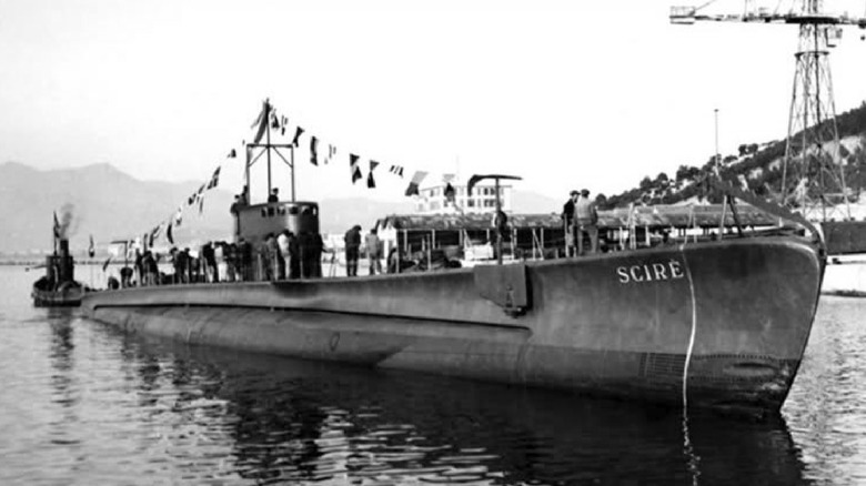 The Scirè submarine in harbor