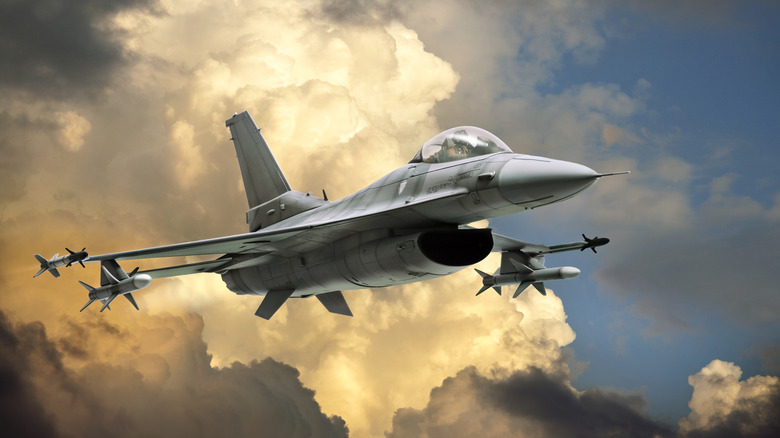 F-16 fighter jet digital render