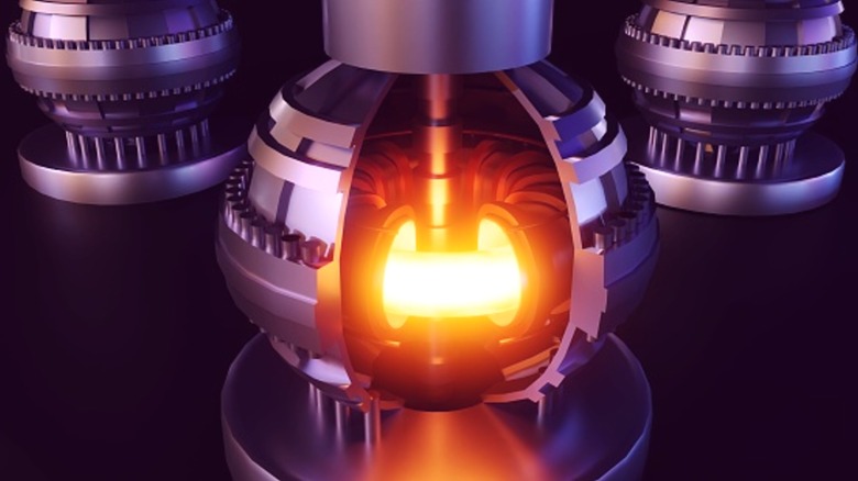 A 3D rendering of a miniaturized fusion reactor