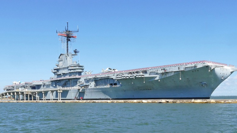 The USS Lexington moored in Corpus Christi, Texas, as a museum ship