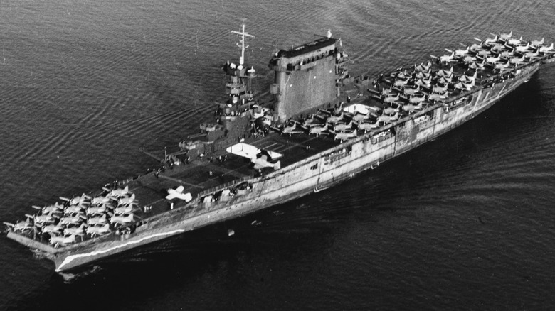 The USS Lexington (CV-2) leaving San Diego in 1941