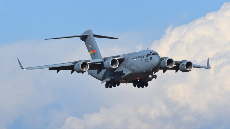 A C-17 Globemaster in flight.