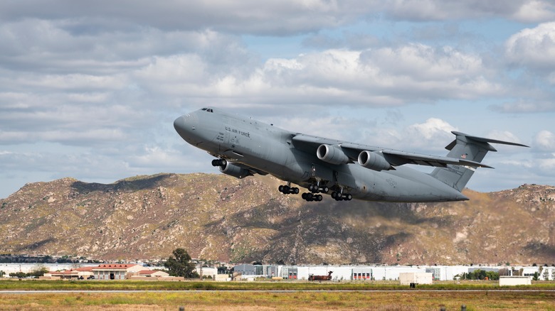 A C-5 Galaxy taking off.