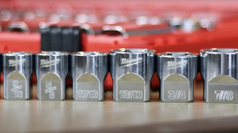 A line of Milwaukee Four Flat sockets
