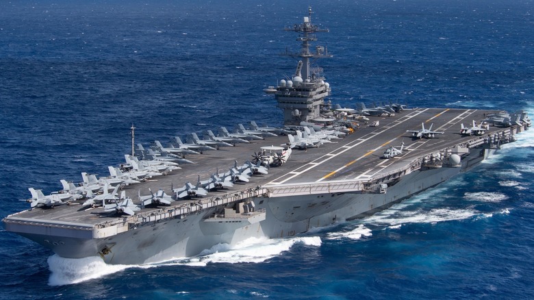 The USS Theodore Roosevelt underway in the Pacific Ocean