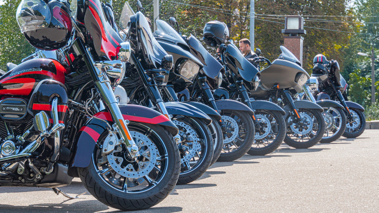 Lineup of motorcycles