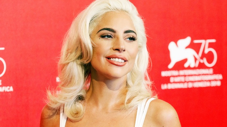 Lady Gaga smiling red carpet