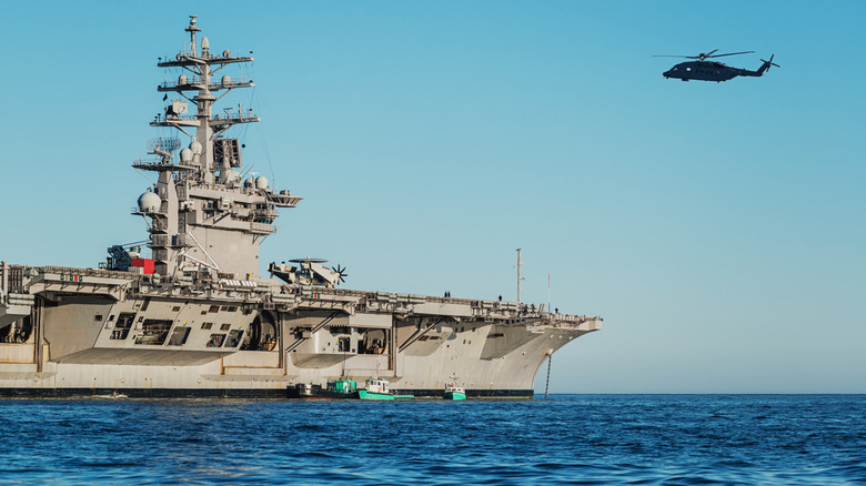 The USS Dwight D. Eisenhower, a Nimitz class nuclear powered air craft carrier