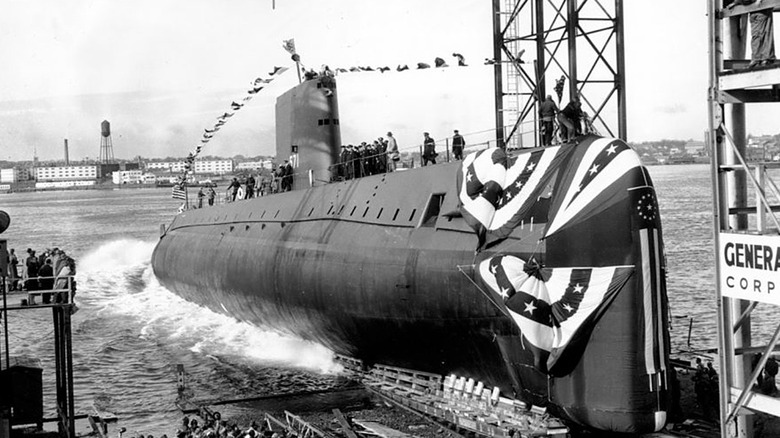 Launching of USS Nautilus (SSN-571)