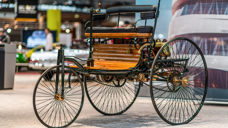 Authentic reproduction of the Benz Patent Motor Car from 1886.