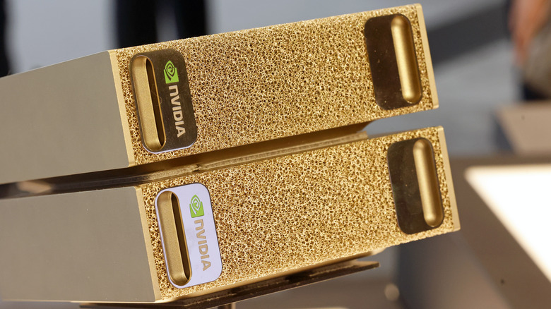 Two Nvidia DGX computers in a stack