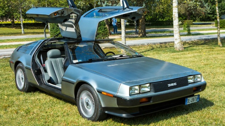 Silver DeLorean DMC-12