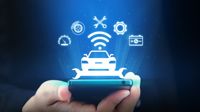 Smartphone with a car app concept