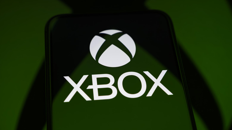 Xbox logo projected on wall
