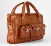 designer handmade brown calf leather laptop bag