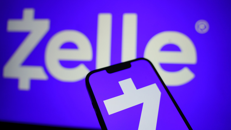 Zelle logo with cell phone in foreground