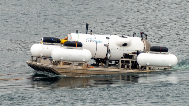 The TItan submersible on its raft