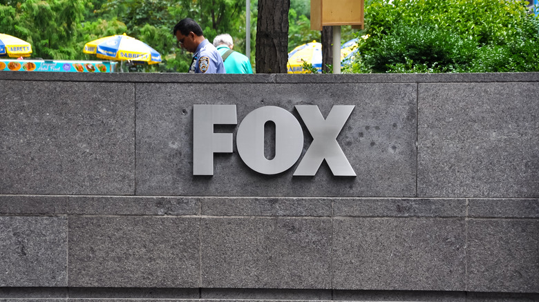 Sign outside Fox's New York City headquarters