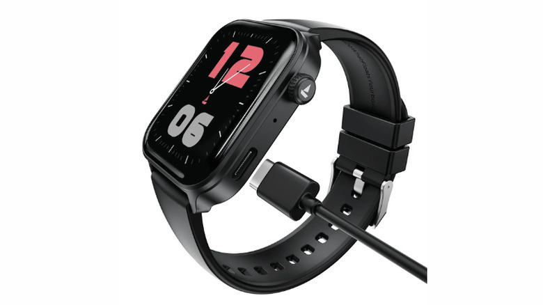 boAt Storm Call 4 smartwatch with a USB-C charging port