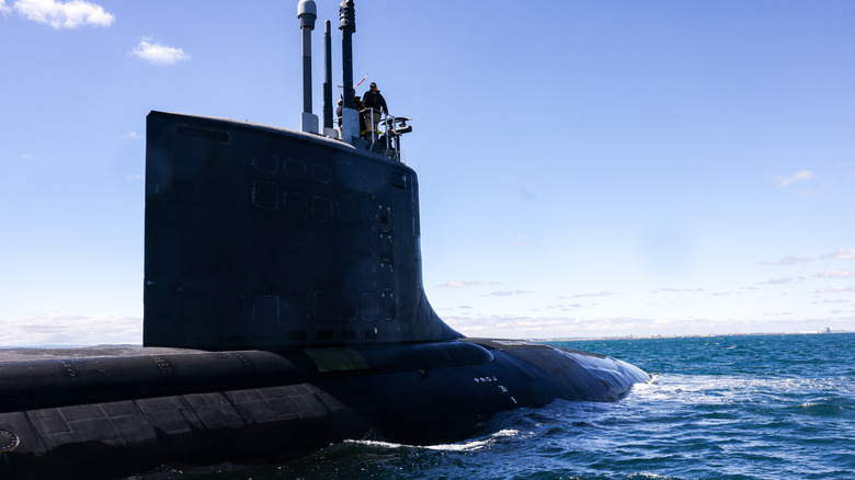 A Virginia-class submarine surfaced