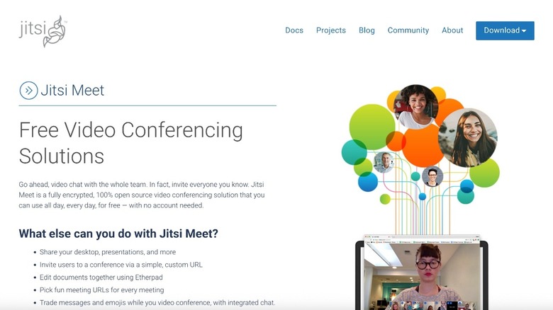 Jitsi Meet webpage