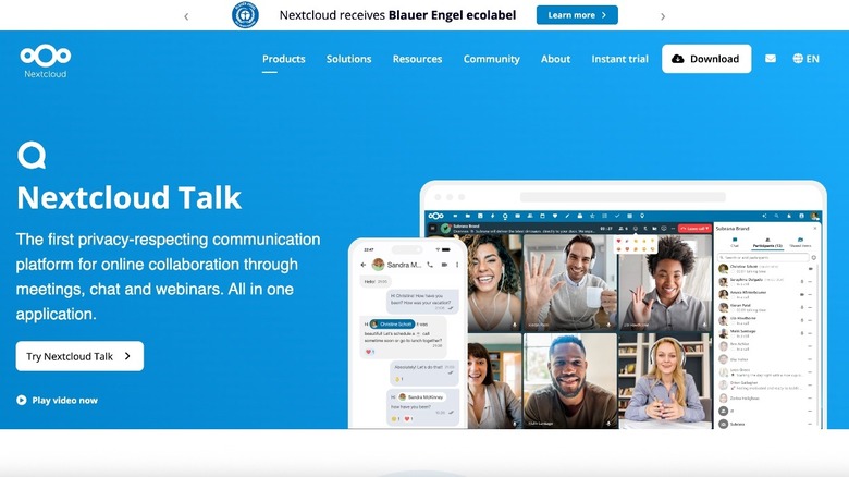 Nextcloud Talk features page