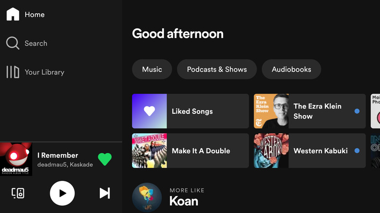 Spotify running on Android