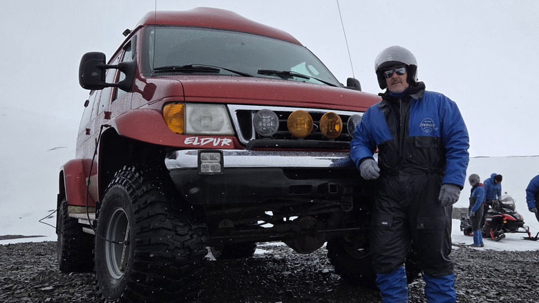The author with an extreme off road vehicle in Iceland