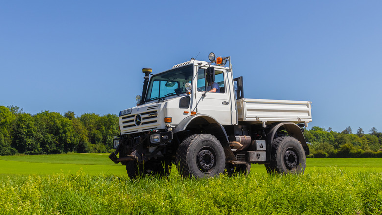Unimog in a field