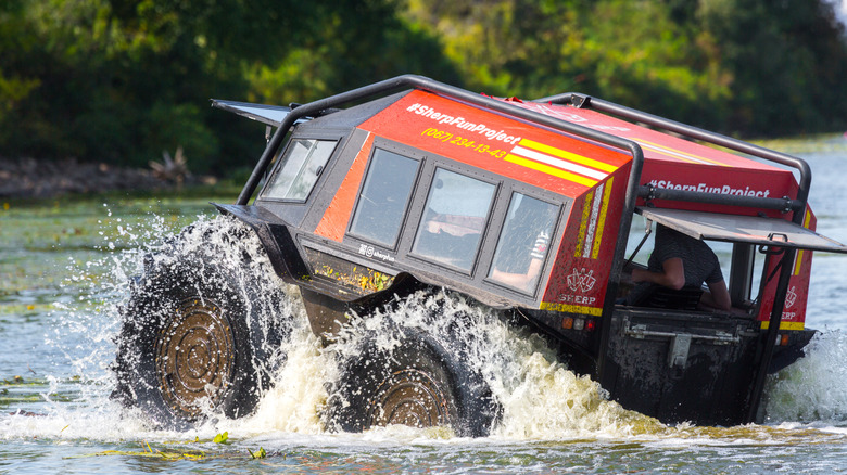 Sherp crossing water